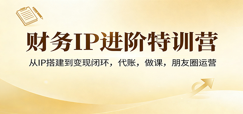 财务IP进阶特训营：从IP搭建到变现闭环，代账，做课，朋友圈运营-副业网
