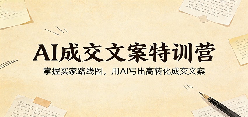 AI成交文案特训营:掌握买家路线图,用AI写出高转化成交文案-副业网