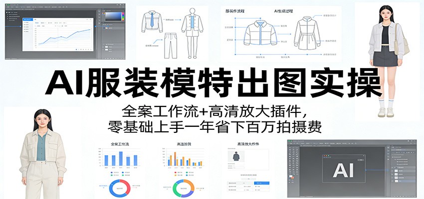 AI服装模特出图实操:全案工作流+ 高清放大插件,零基础上手一年省下百万拍摄费-副业网