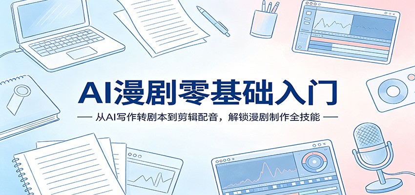 AI漫剧零基础入门：从AI写作转剧本到剪辑配音，解锁漫剧制作全技能-副业网