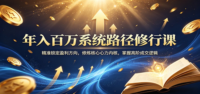 年入百万系统路径修行课：精准锁定盈利方向，修炼核心心力内核，掌握高阶成交逻辑-副业网