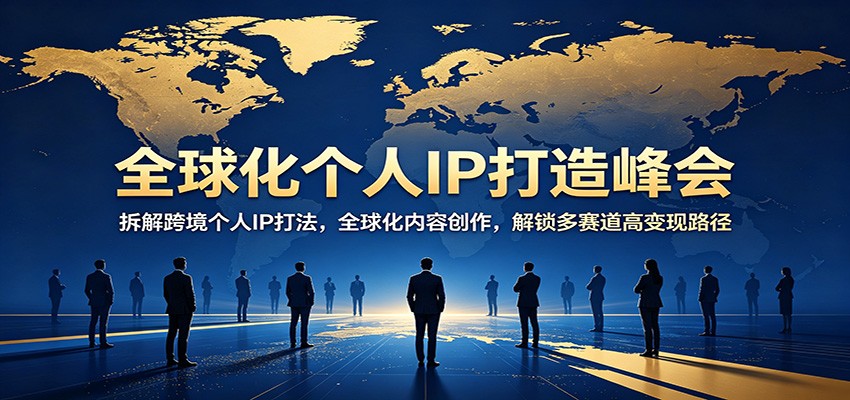 全球化个人IP打造峰会:拆解跨境个人IP打法,全球化内容创作,解锁多赛道高变现路径-副业网