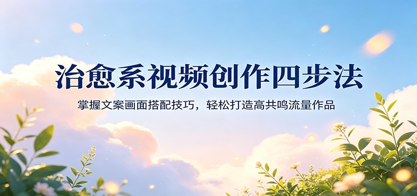 治愈系视频创作四步法：掌握文案画面搭配技巧，轻松打造高共鸣流量作品-副业网