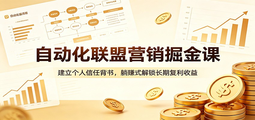 自动化联盟营销掘金课：建立个人信任背书，躺赚式解锁长期复利收益-副业网