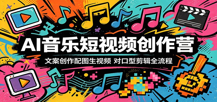 AI音乐短视频创作营:文案创作配图生视频,对口型剪辑全流程-副业网