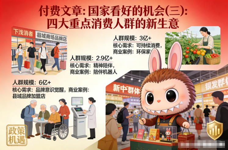 付费文章:国家看好的机会(三):四大重点消 费人群的新生意-副业网