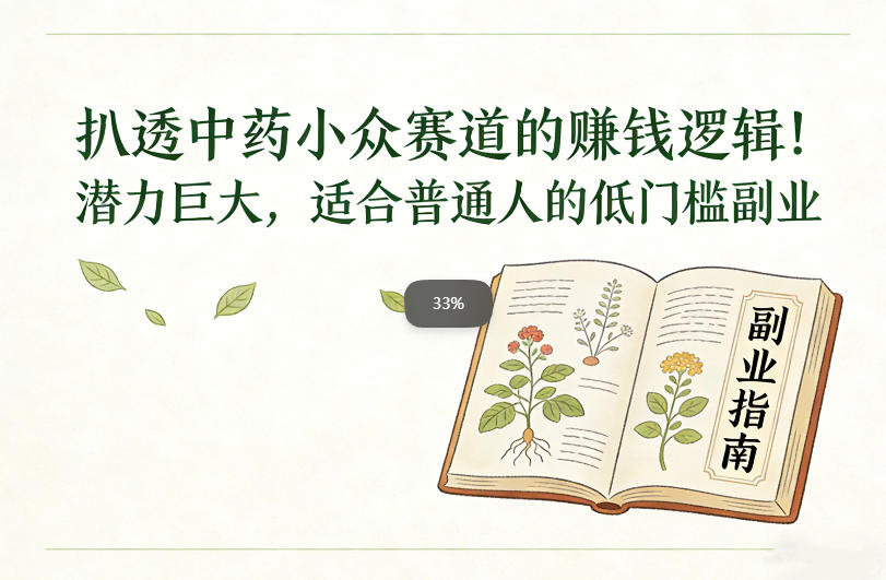 扒透中药小众赛道的賺米逻辑,潜力巨大,适合普通人的低门槛副业-副业网