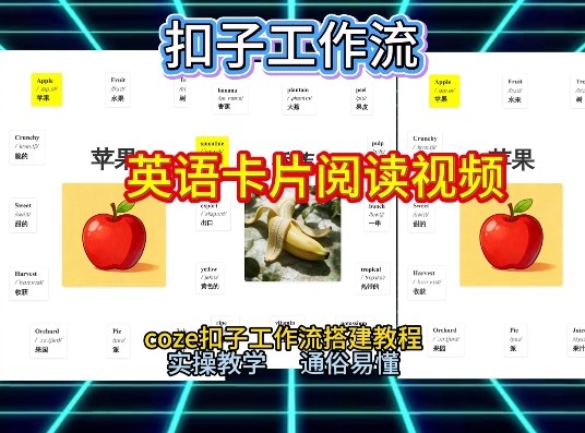 【一键生成英语卡片单词阅读工作流】2026保姆级教程，Coze工作流一键搭，英语单词卡片+阅读练习直接搞定-副业网