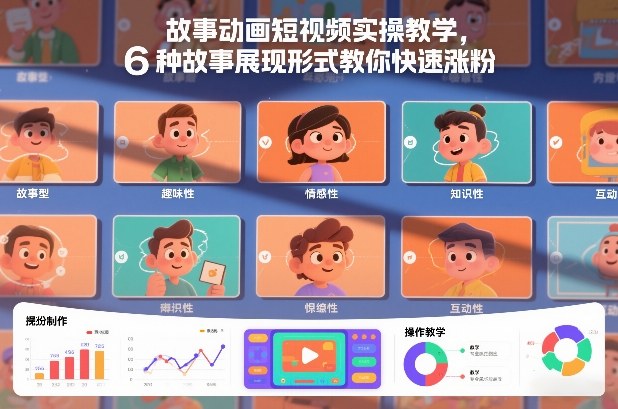 故事动画短视频实操教学，6种故事展现形式教你快速涨粉-副业网
