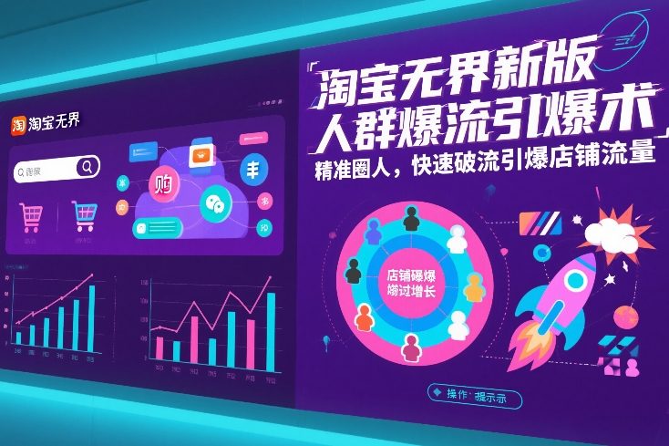 淘宝无界新版人群爆流引爆术,精准圈人,快速破流引爆店铺流量-副业网