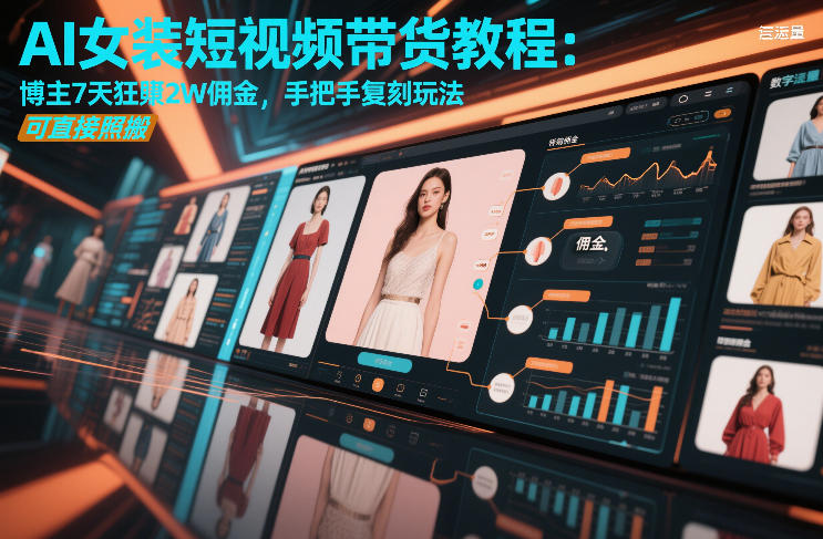AI女装短视频带货教程:博主7天狂賺2W佣金,手把手复刻玩法,可直接照搬-副业网