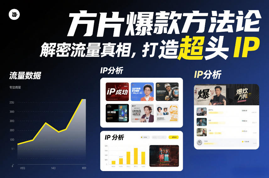 方片爆款方法论，解密流量真相，打造超头IP-副业网
