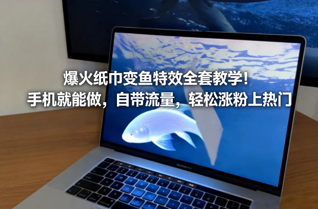 爆火纸巾变鱼特效全套教学!手机就能做,自带流量,轻松涨粉上热门-副业网