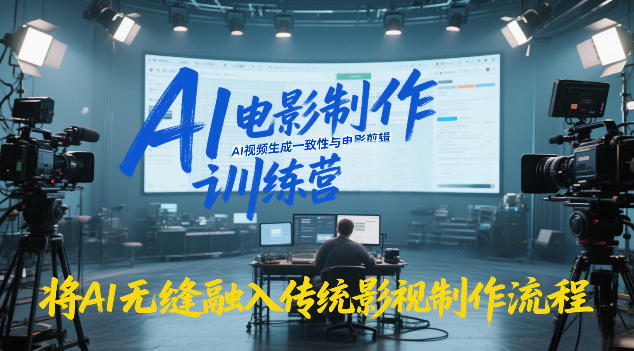 AI电影制作训练营,掌握AI视频生成一致性与电影剪辑,将AI无缝融入传统影视制作流程-副业网