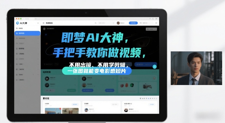 即梦AI大神手把手教你做视频,不用出镜、不用学剪辑,一张图就能变电影感短片-副业网