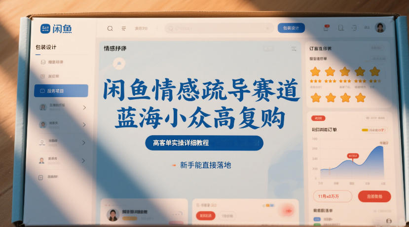 闲鱼情感疏导赛道，蓝海小众高复购，高客单实操详细教程，新手能直接落地-副业网