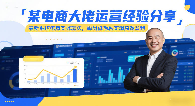 某电商大佬运营经验分享,最新系统电商实战玩法,跳出低毛利实现高效盈利-副业网