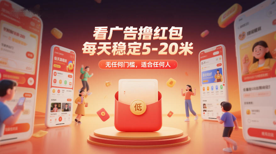 看广告撸红包,每天稳定5-20米,无任何门槛,适合任何人-副业网