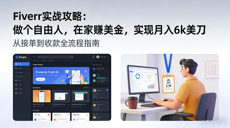 Fiverr实战攻略，做个自由人，在家賺美金，实现月入6k美刀-副业网