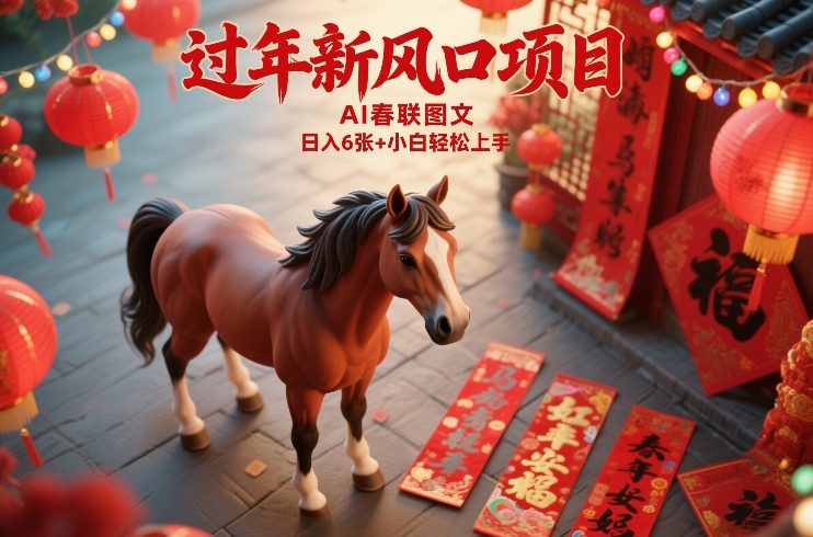过年新风口项目，用ai春联图文，日入6张+小白轻松上手【揭秘】-副业网