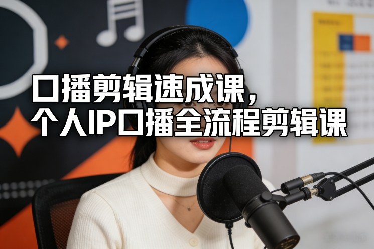 口播剪辑速成课，个人IP口播全流程剪辑课-副业网