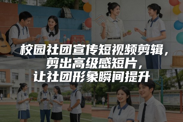 校园社团宣传短视频剪辑，剪出高级感短片，让社团形象瞬间提升-副业网
