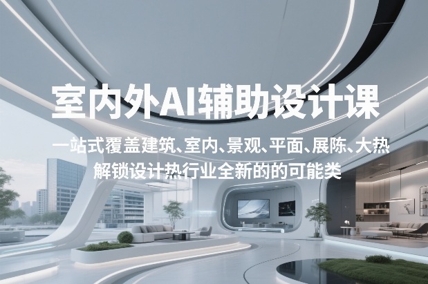 室内外AI设计课，一站式覆盖建筑、室内、景观、平面、展陈五大热门品类，解锁设计行业的全新可能-副业网
