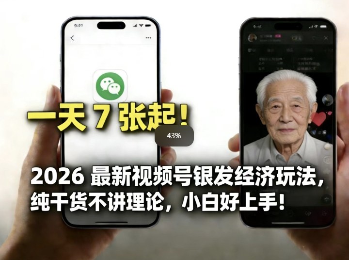 2026最新视频号银发经济玩法,轻松每天7张起,小白也可做-副业网