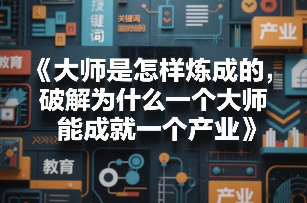大师是怎样炼成的,破解为什么一个大师,能成就一个产业【电子书】-副业网