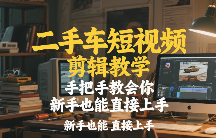 二手车短视频剪辑教学，手把手教会你，新手也能直接上手-副业网