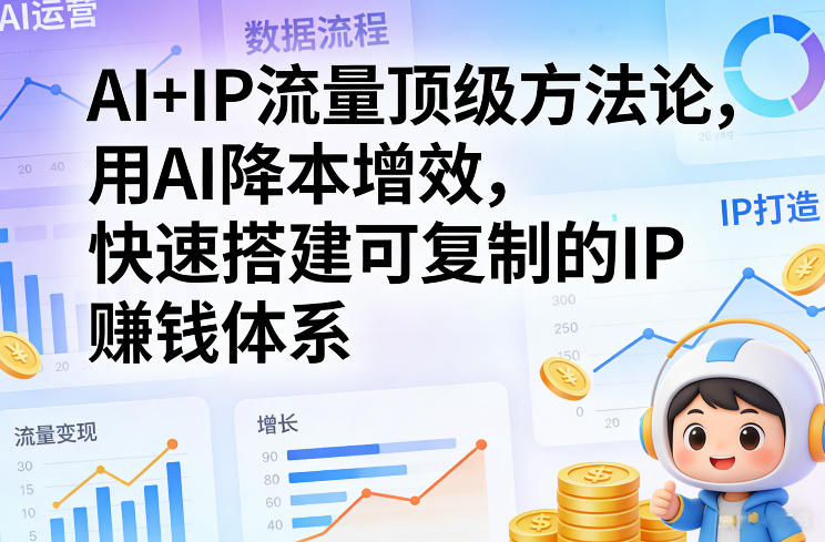 AI+IP流量顶级方法论，用AI降本增效，快速搭建可复制的IP賺钱体系-副业网
