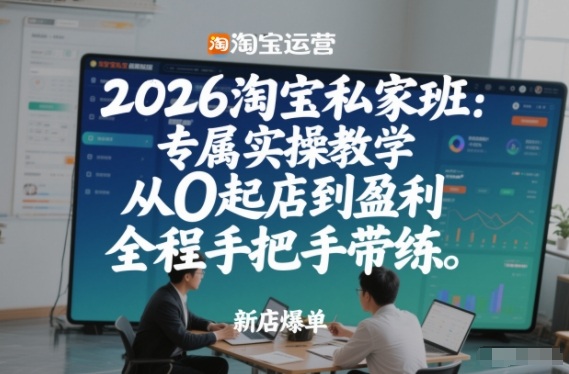 2026淘宝私家班:专属实操教学,从0起店到盈利,全程手把手带练(更新26年3月)-副业网