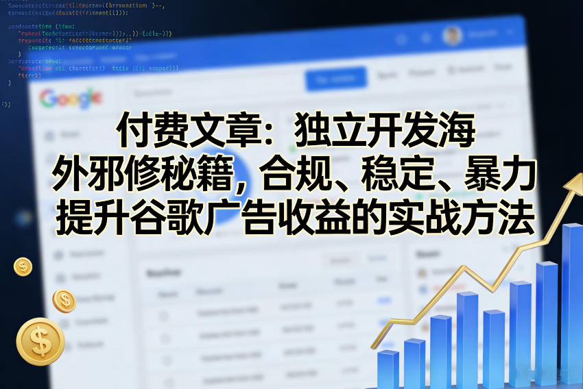 付费文章:独立开发海外邪修秘籍,合规、稳定、暴力提升谷歌广告收益的实战方法-副业网