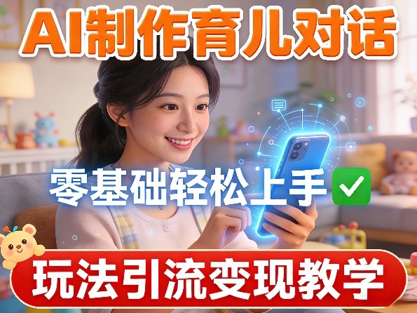 AI制作育儿对话，零基础轻松上手，玩法引流变现教学-副业网
