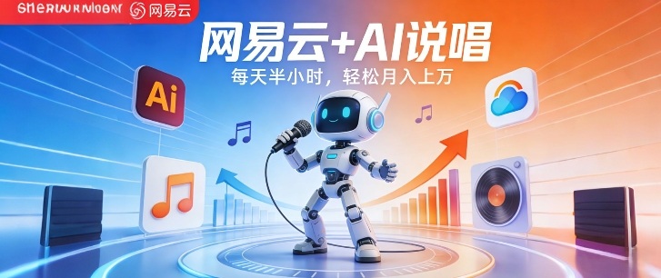 网易云+AI说唱,每天半小时,AI内容创作+流量变现,轻松月入1W-副业网