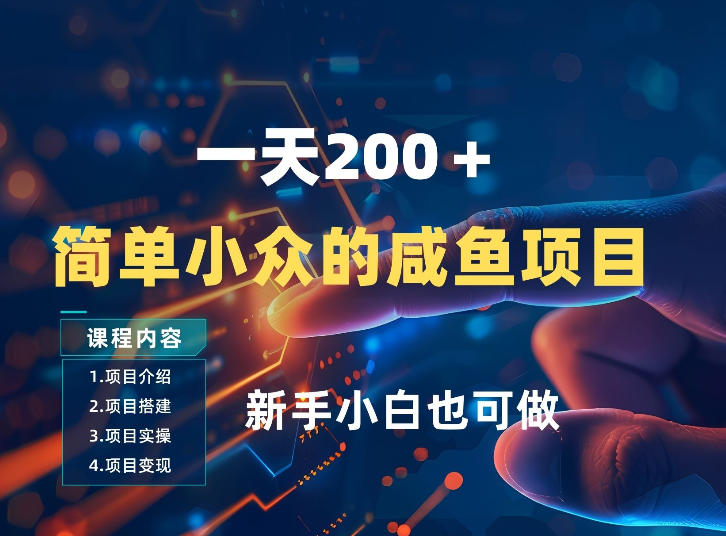 一天收入2张，一个简单小众的咸鱼项目，0门槛小白也能做-副业网