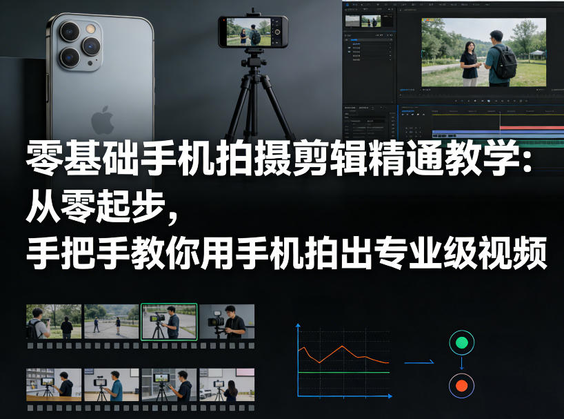 零基础手机拍摄剪辑精通教学:从零起步,手把手教你用手机拍出专业级视频-副业网