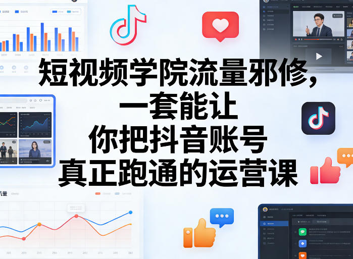 短视频学院流量邪修,一套能让你把抖音账号真正跑通的运营课-副业网