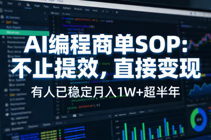 AI编程商单SOP，AI编程不能只给工作提效，还要直接变现，有人已经稳定月入1W+半年了-副业网