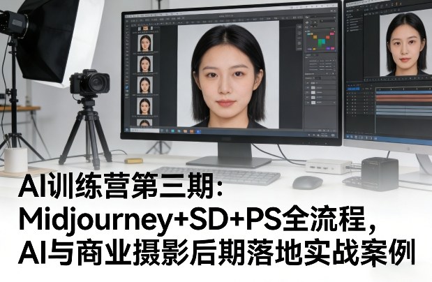 AI训练营第三期:Midjourney+SD+PS全流程,AI与商业摄影后期落地实战案例-副业网