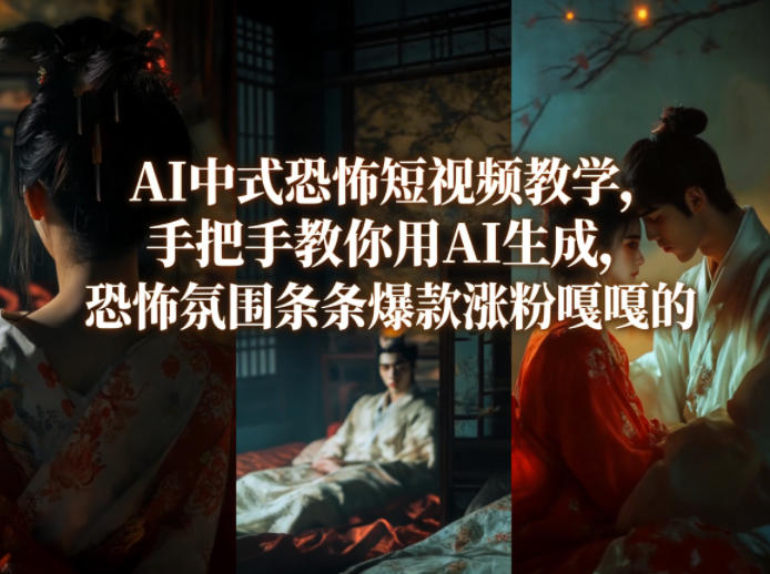 AI中式恐怖短视频教学,手把手教你用AI生成,恐怖氛围条条爆款涨粉嘎嘎的-副业网