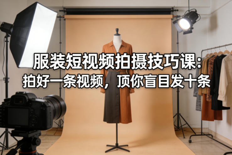 服装短视频拍摄技巧课：拍好一条视频，顶你盲目发十条-副业网