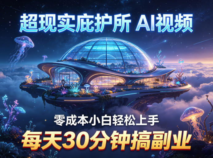 超现实庇护所AI视频项目拆解,零成本小白轻松上手,每天30分钟搞副业-副业网