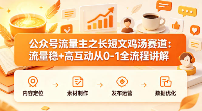 公众号流量主之长短文鸡汤赛道,流量稳+高互动,从0-1全流程讲解-副业网