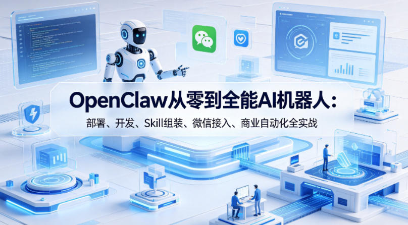 OpenClaw从零到全能AI机器人:部署、开发、Skill组装、微信接入、商业自动化全实战-副业网