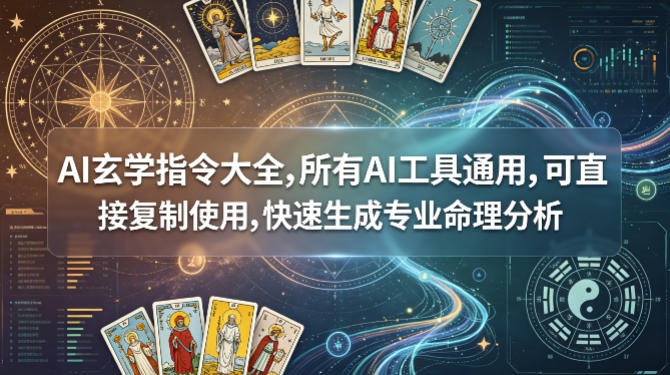 AI玄学指令大全,所有AI工具通用,可直接复制使用,快速生成专业命理分析-副业网