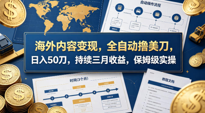 海外内容变现,全自动撸美刀,日入50刀,持续三月收益,保姆级实操【揭秘】-副业网