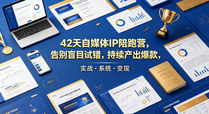 42天自媒体IP陪跑营,告别盲目试错,持续产出爆款,实战·系统·变现(更新2026)-副业网