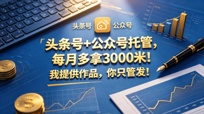 头条号+公众号托管,每月多拿3000米!我提供作品,你只管发!【揭秘】-副业网