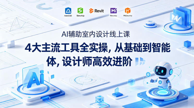 AI辅助室内设计线上课｜4大主流工具全实操，从基础到智能体，设计师高效进阶-副业网